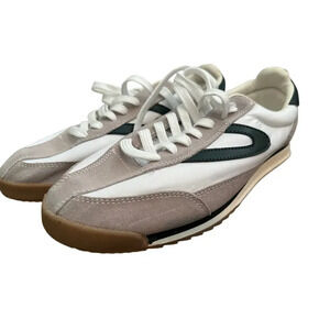 Tretorn White and Black Sneakers with Tan Sole